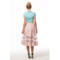 Романтичное розово-голубое платье с кружевными вставками