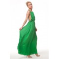 Зелёное летнее платье-сарафан с открытой спиной
