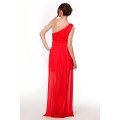 Красное вечернее платье на одно плечо
