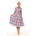 Клетчатое платье-поло рубашечного типа