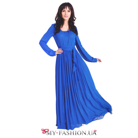 Платье в пол из французского шифона