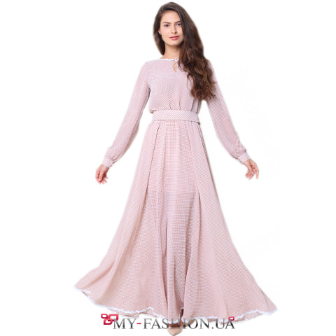 Летнее платье-макси из тонкого шифона