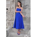 Платье-бандо насыщенного синего цвета