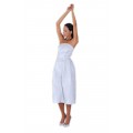 Белое платье-бандо средней длины