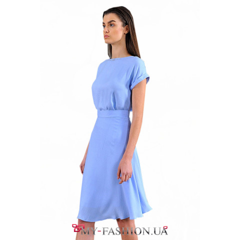 Лёгкая юбка-миди небесно-голубого цвета