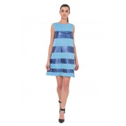 Комбинированное платье в нежно-голубом цвете