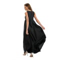 Чёрное вечернее платье с крупными складками