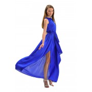 Длинное праздничное платье синего цвета