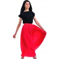 Красная шифоновая юбка средней длины