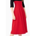 Шерстяная юбка средней длины красного цвета