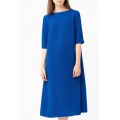 Платье средней длины насыщенного синего цвета