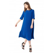 Платье средней длины насыщенного синего цвета