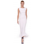 Жемчужно-белое платье силуэта trampet