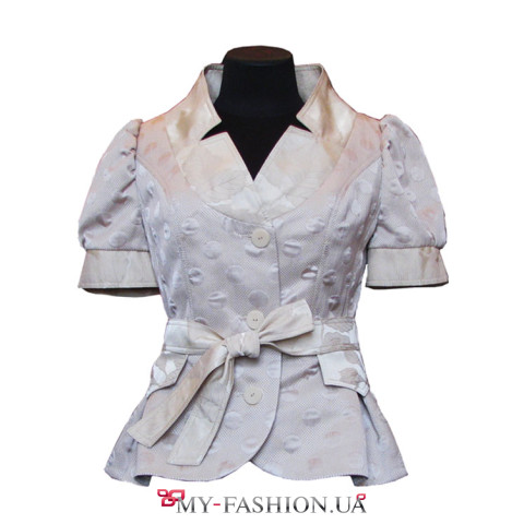 Жаккардовый пиджак с воротником стойка Александр Очеретный