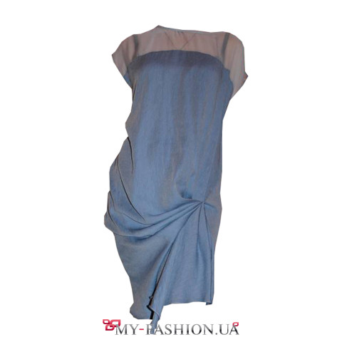 Коктейльное платье из тонкого шёлка на отрезной кокетке