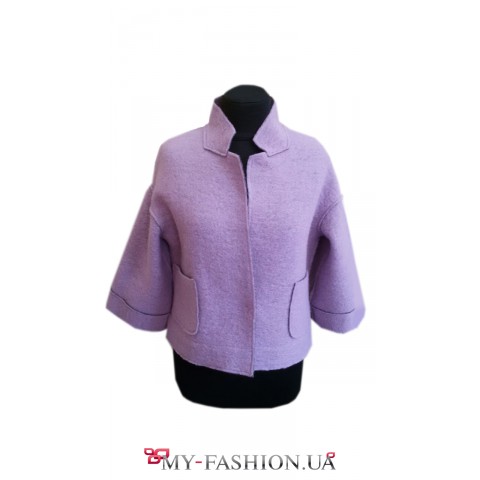 Куртка-жакет из валяной шерсти фиолетового цвета
