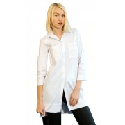 Белая асимметричная рубашка удлинённой модели