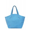 Кожаная сумка насыщенного голубого цвета