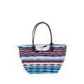 Яркая летняя полосатая сумка из текстиля