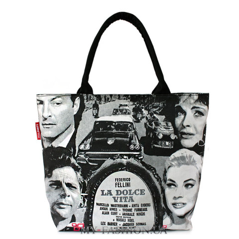 Молодёжная сумка с чёрно-белым принтом