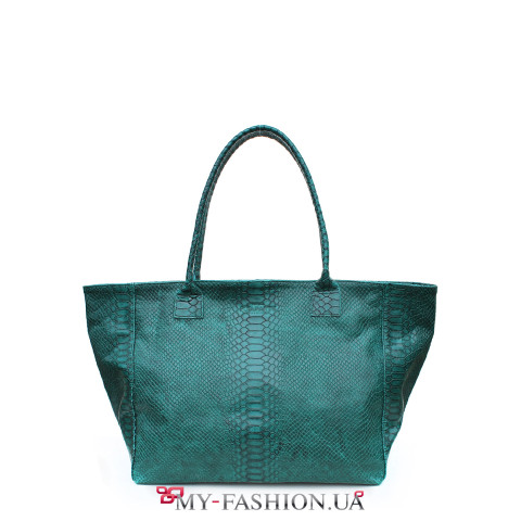 Универсальная сумка из натуральной кожи с тиснением