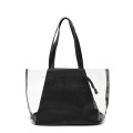 Прозрачная сумка с чёрным клатчем внутри