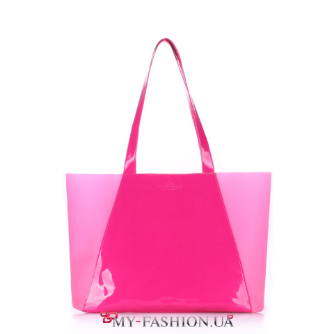 Прозрачная сумка с розовым клатчем внутри Прозрачная сумка с розовым клатчем внутри