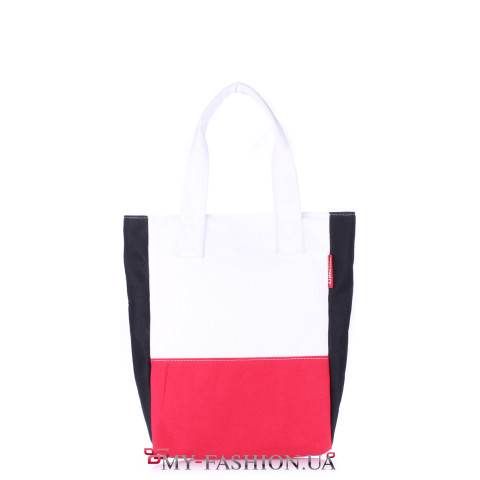 Трёхцветная молодёжная хлопковая сумка
