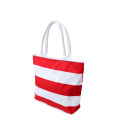 Полосатая красная сумка с якорем