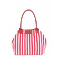 Полосатая красно-белая пляжная сумка