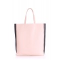 Стильная сумка нежного розового цвета с чёрными вставками