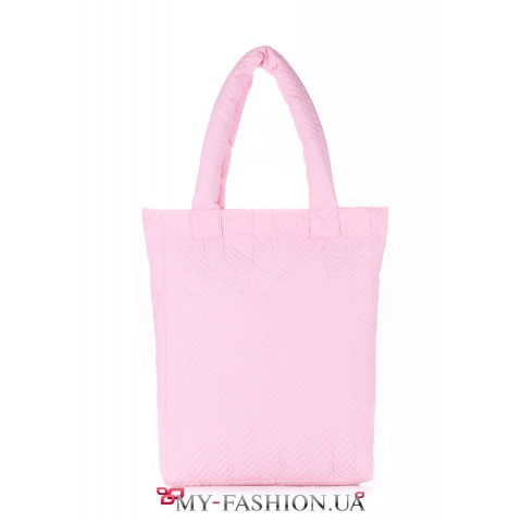 Молодежная стёганая сумка розового цвета