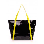 Вместительная чёрная сумка с жёлтыми ручками