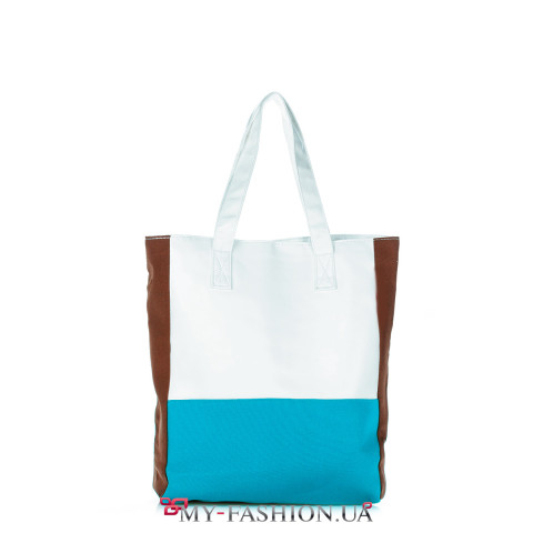 Молодёжная хлопковая сумка в голубых оттенках