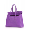 Ярко-фиолетовая кожаная сумка на одно отделение