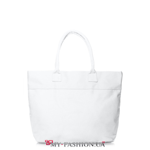 Молодёжная прямоугольная сумка белого цвета