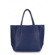 Женская кожаная сумка синего цвета