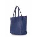 Женская кожаная сумка синего цвета