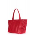 Огненно-красная кожаная сумка удлинённой модели