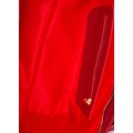 Огненно-красная кожаная сумка удлинённой модели