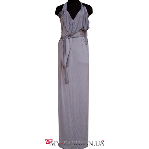 Платье модное трикотажное с эффектной полочкой