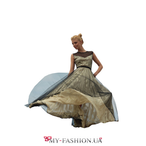 Вечернее платье с прозрачной спинкой