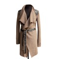 Шерстяное пальто с декорированными плечами- на отшив из другой ткани