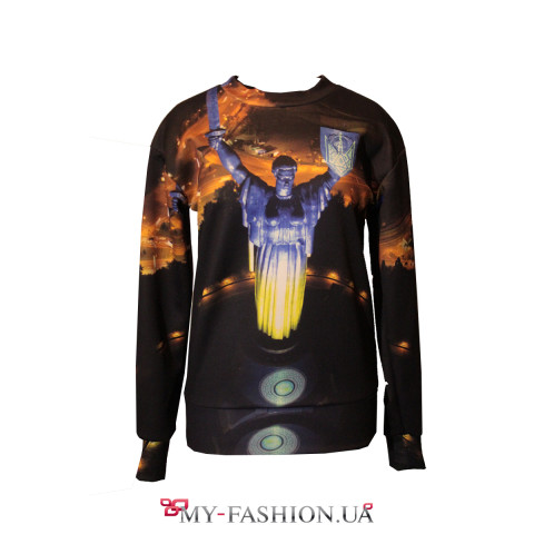 Женский свитшот с изображением монумента "Родина-мать"