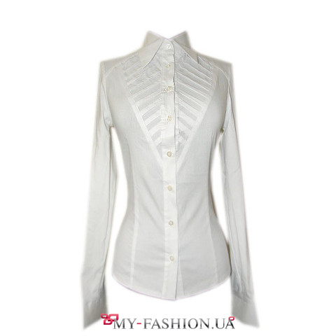 Рубашка белая с декоративной планкой