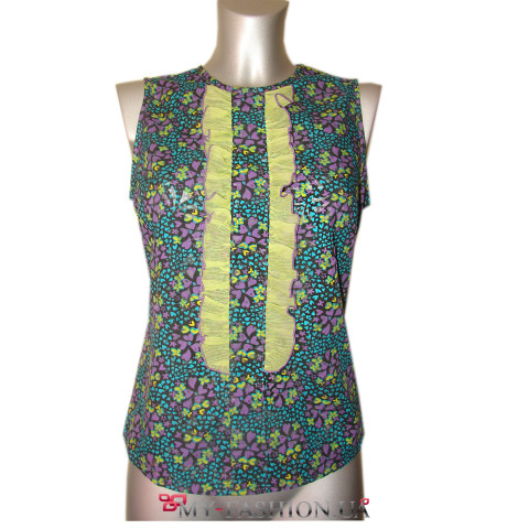 Блуза прямого силуэта с цветочным принтом