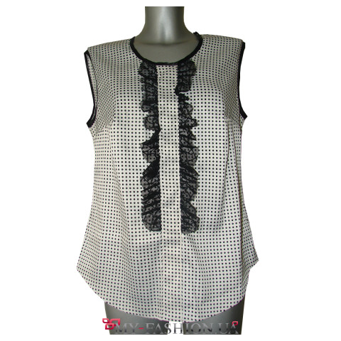 Летняя блузка из натурального хлопка в горошек