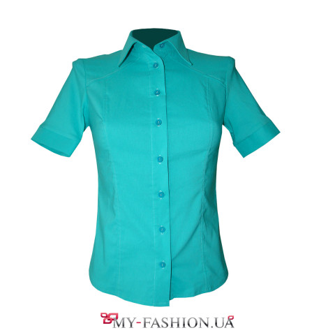 Классическая женская рубашка цвета мяты