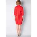 Платье-туника красного цвета из хлопкового трикотажа