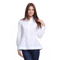 Белая блузка с асимметричной баской